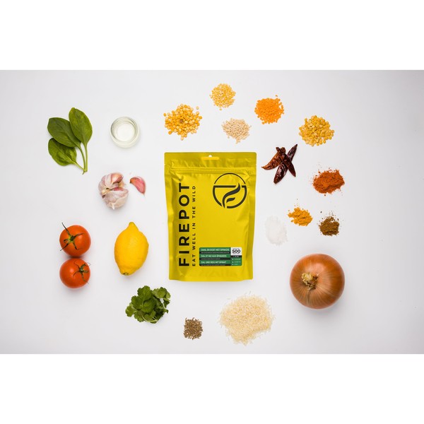 Firepot - Dahl en rijst met spinazie - Outdoormaaltijd Firepot - Dahl en rijst met spinazie - Outdoormaaltijd