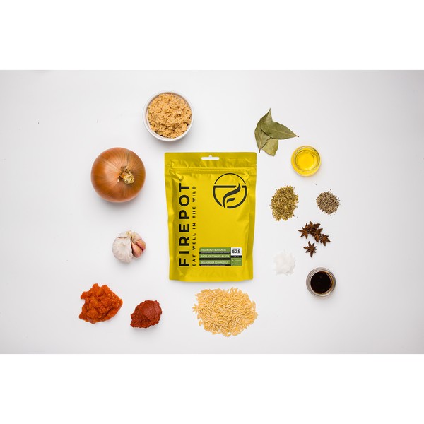 Firepot - Vegan Orzo Bolognese - Outdoormaaltijd Firepot - Vegan Orzo Bolognese - Outdoormaaltijd