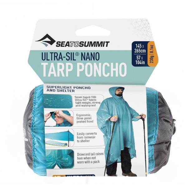 Sea To Summit Ultra-Sil Nano Tarp Poncho 15D Blauw Schaduwdoek - Tarp en Poncho - Blauw - 230g Sea To Summit Ultra-Sil Nano Tarp Poncho 15D Blauw Schaduwdoek - Tarp en Poncho - Blauw - 230g