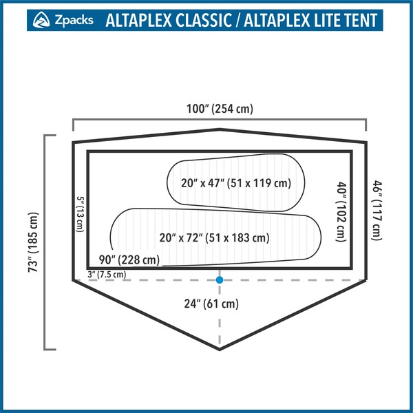 Zpacks Altaplex Classic - Ultralight eenpersoons tent 467 gram (huur) Zpacks Altaplex Classic - Ultralight eenpersoons tent 467 gram (huur)